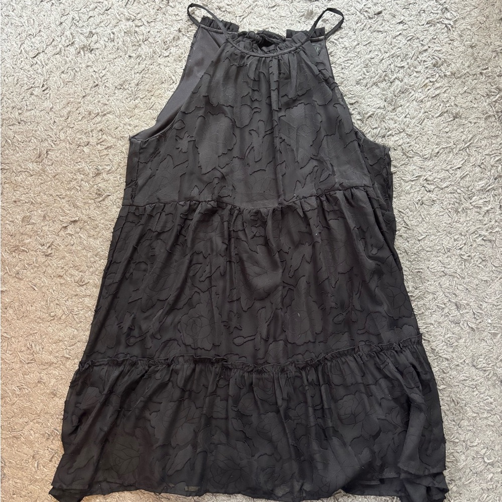 Trixxi Elegant Black Ruffled Dress